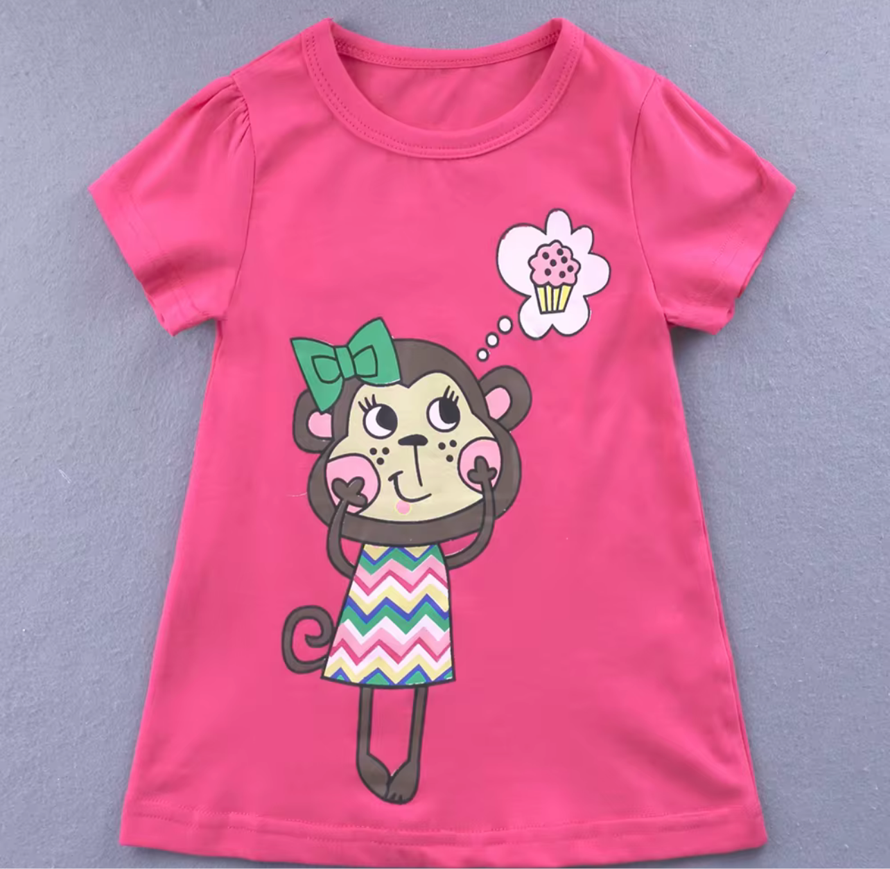 Cute Summer Cartoon short sleeves T-Shirt & Shorts Set for Girls – 3-Piece Outfit
