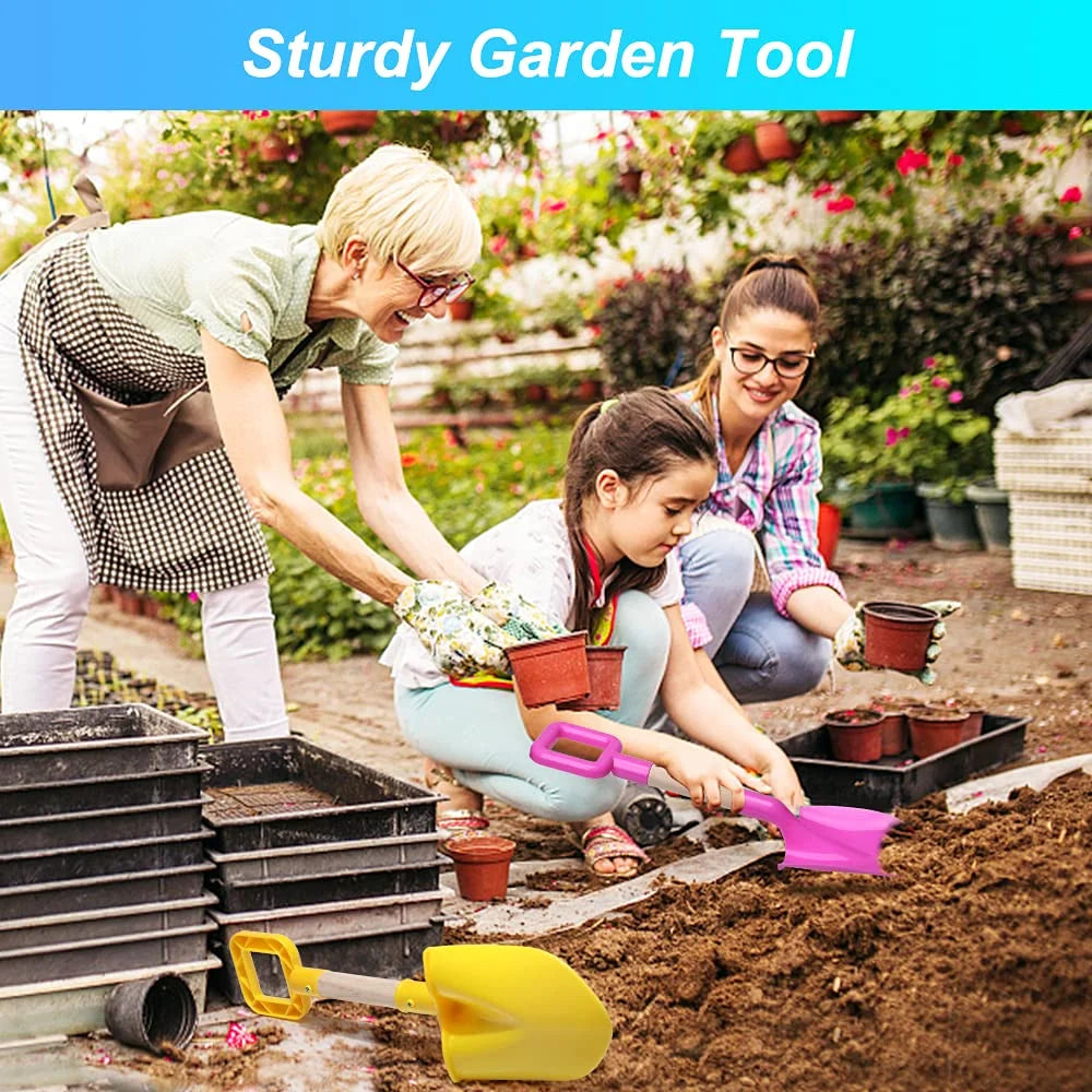 16" Wood Handle Beach Sand Shovel, Sturdy Kids Digging Tool