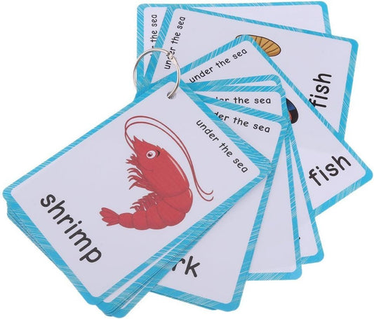 20 Pcs Sea Animals Flash Cards for Toddlers | Marine Animals Learning Cards & Montessori Pocket Cards Perfect for Pre-K Wall Stickers and Insect Themed Party, Teacher/Autism Therapists Tools