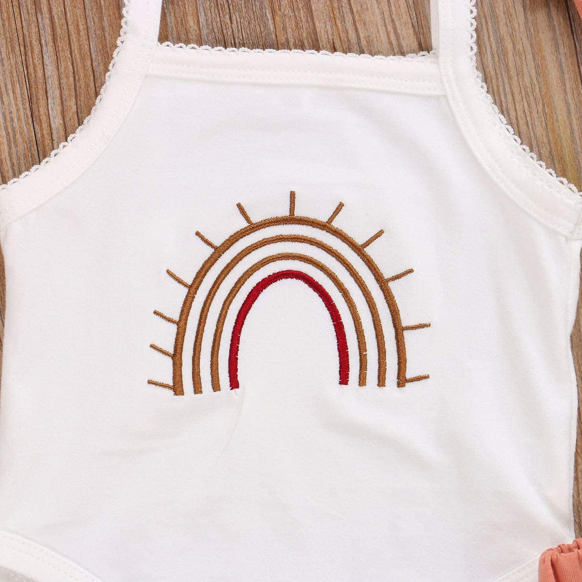Newborn Baby Girls Clothes Cotton Suit Cute Baby Kid Infant Romper Play Wear Summer Rainbow Outfits