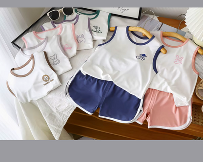 Summer Baby Girl Outfit – 2-Piece Short Sleeve T-Shirt & Dress Set | Lightweight & Stylish Kids Clothes