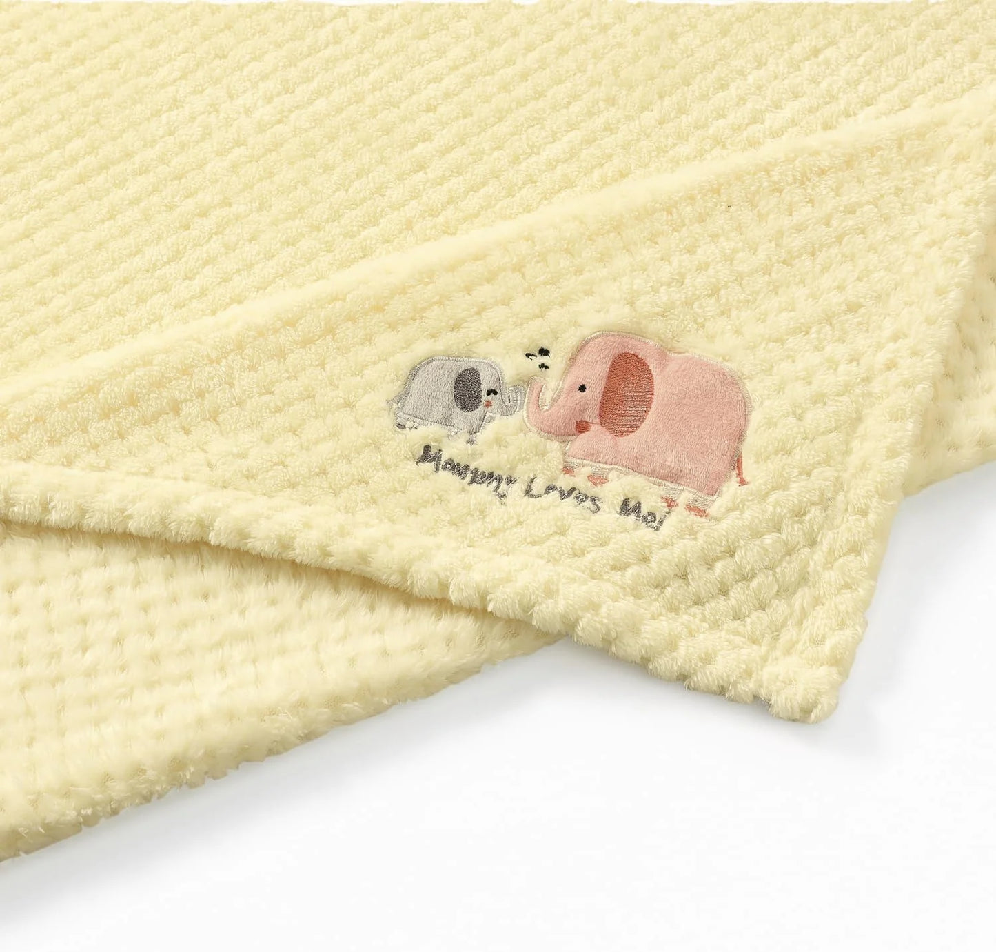 30''X40'' Cute Warm Baby Blanket for Girls Infants Toddlers' Bedding Crib Cot Stroller, Baby Shower Birthday Newborn'S Gift, 75X100Cm, Yellow Elephant