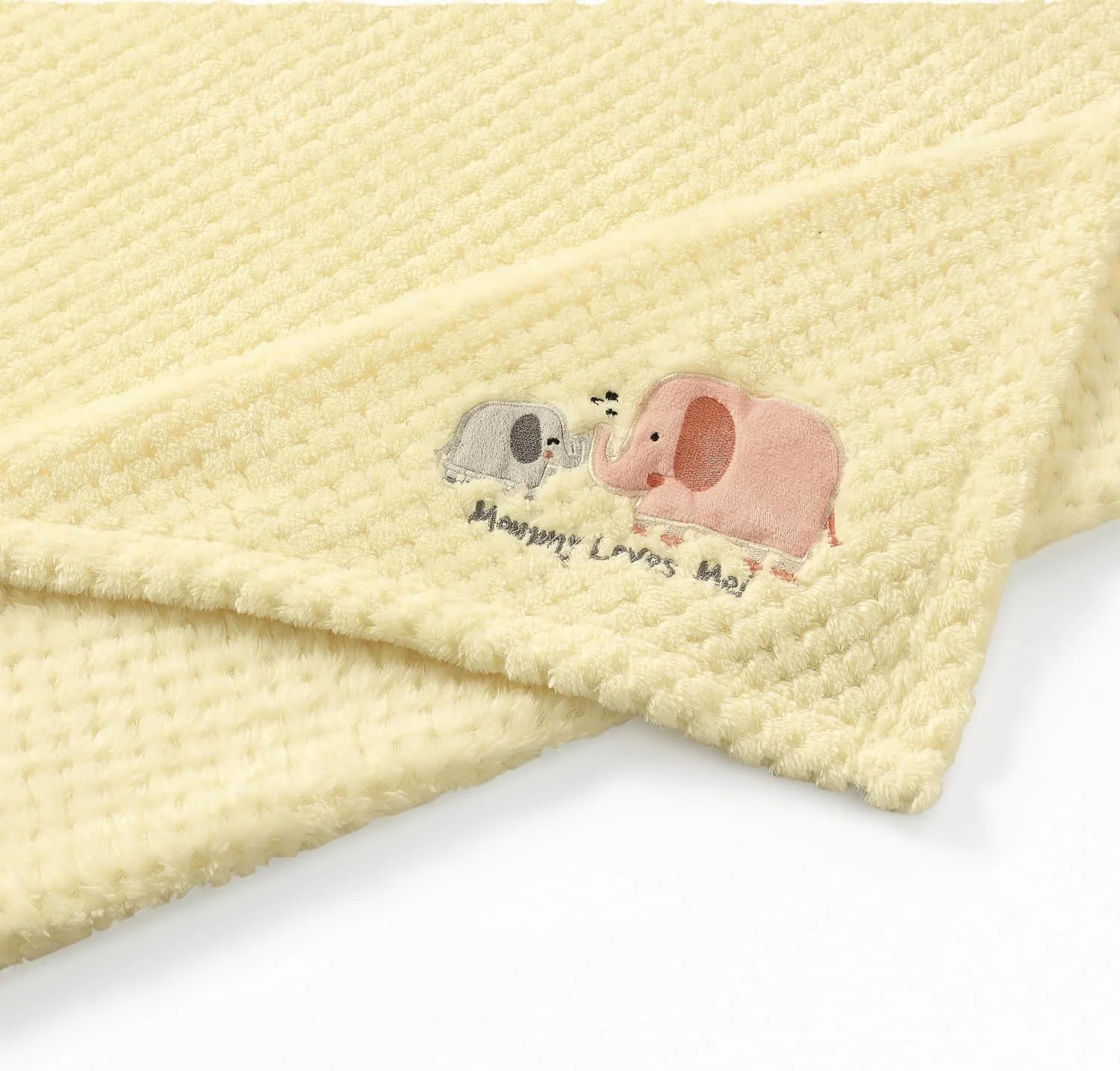 30''X40'' Cute Warm Baby Blanket for Girls Infants Toddlers' Bedding Crib Cot Stroller, Baby Shower Birthday Newborn'S Gift, 75X100Cm, Yellow Elephant