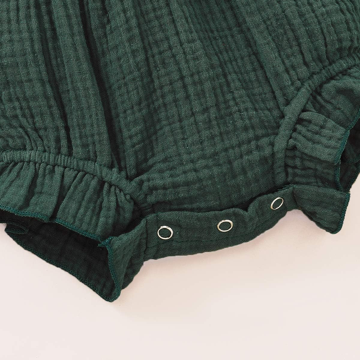 Newborn Infant Baby Girl Clothes Cotton Linen Rompers Solid Ruffle Jumpsuits Infant Baby Clothes Girl