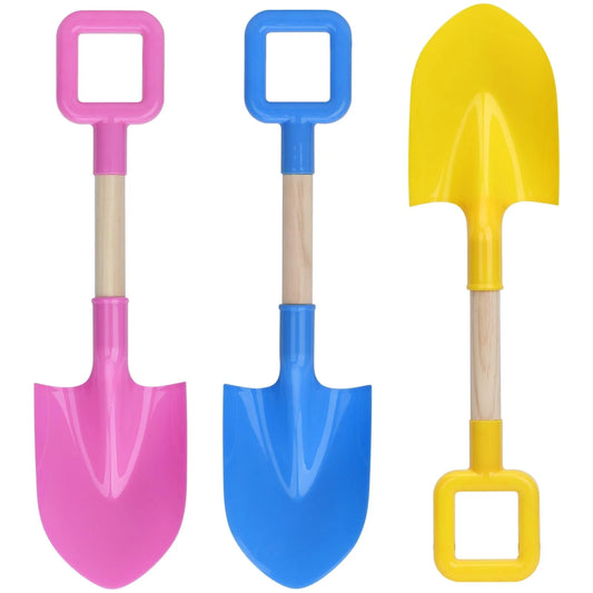 16" Wood Handle Beach Sand Shovel, Sturdy Kids Digging Tool