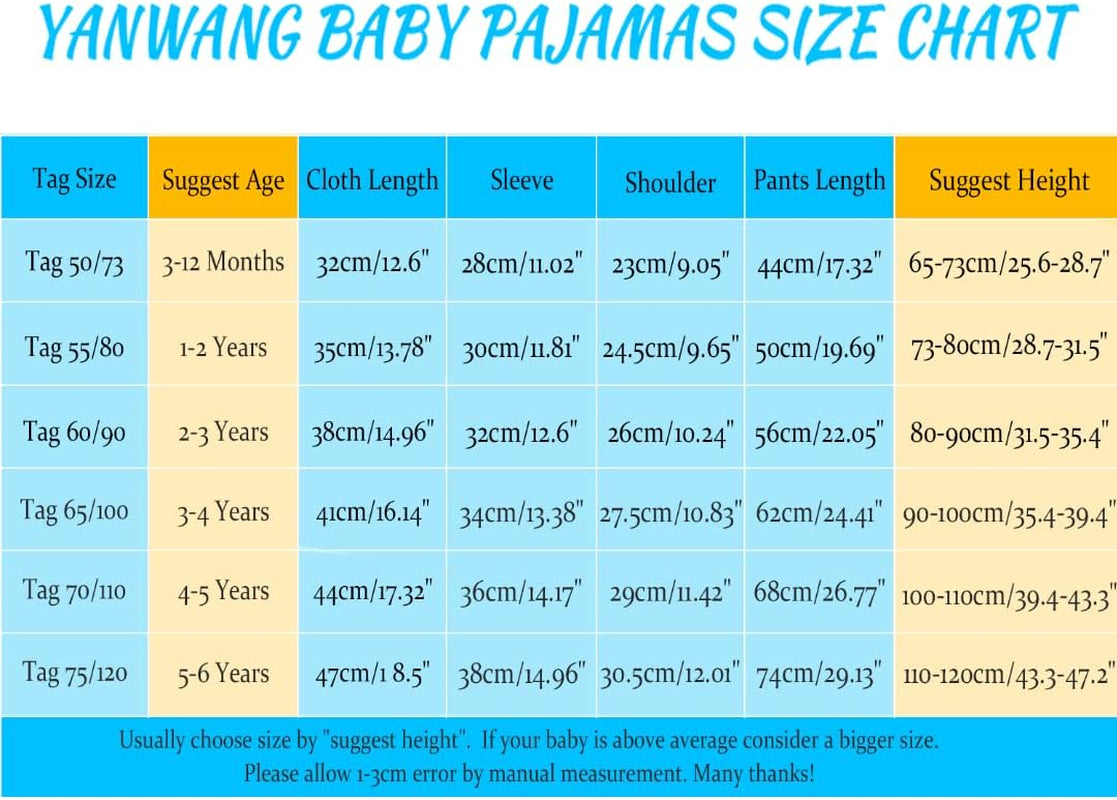 100% Cotton Baby Boys Girls Pajamas Set Long Sleeve Sleepwear