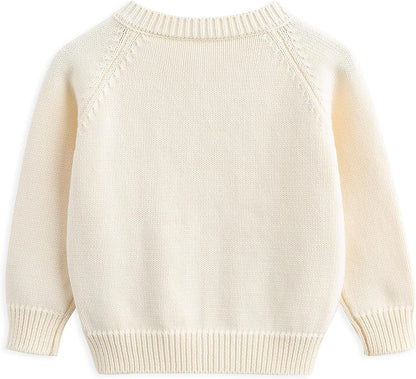 Baby Sweater Cardigan Jacquard Cable-Knit Spring Coat Long Sleeve Cardigan for Baby Girl