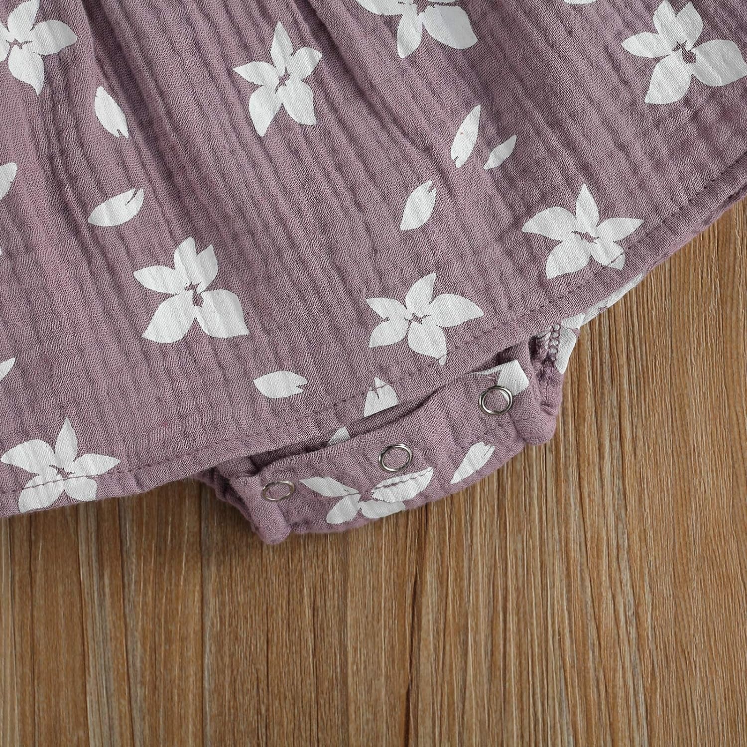 Baby Girls Floral Cotton Leotard Romper Newborn Daisy Playsuits Ruffled Sleeve Onesie Infant Jumpsuit Clothes Headband