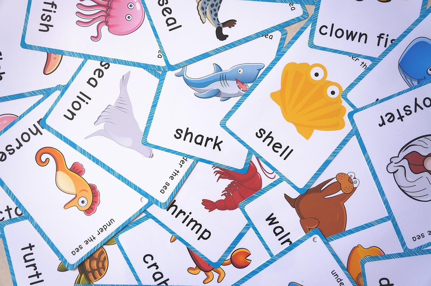 20 Pcs Sea Animals Flash Cards for Toddlers | Marine Animals Learning Cards & Montessori Pocket Cards Perfect for Pre-K Wall Stickers and Insect Themed Party, Teacher/Autism Therapists Tools